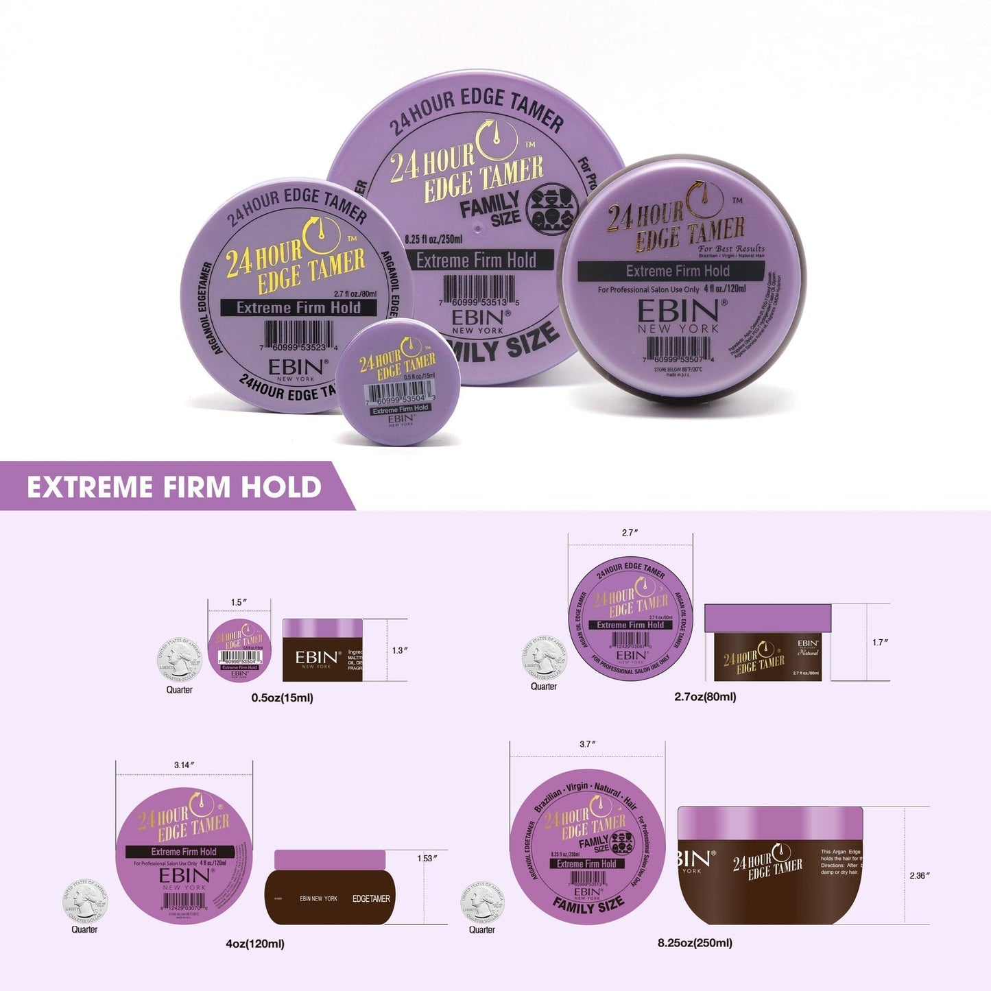 EBIN 24 Hour Edge Tamer Extreme Firm Hold 4oz