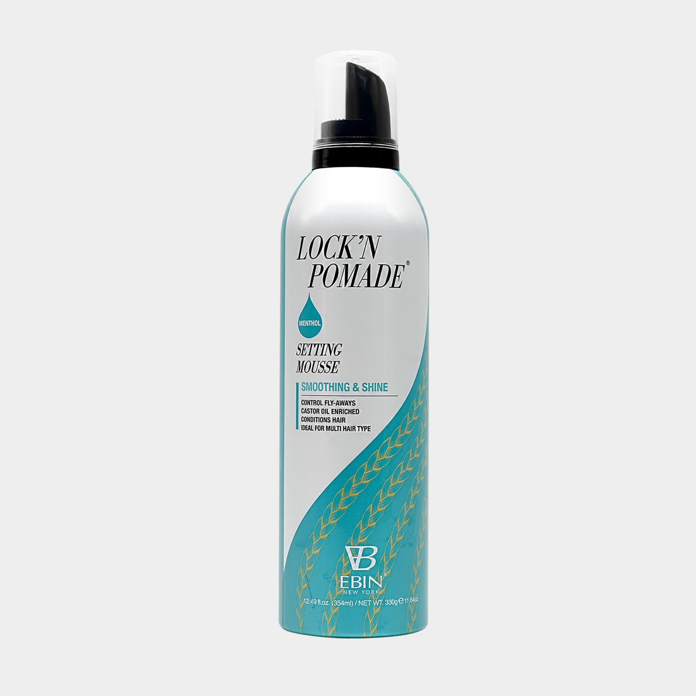 EBIN Lock n' Pomade Smoothing & Shine Setting Mousse - Menthol 12.49oz