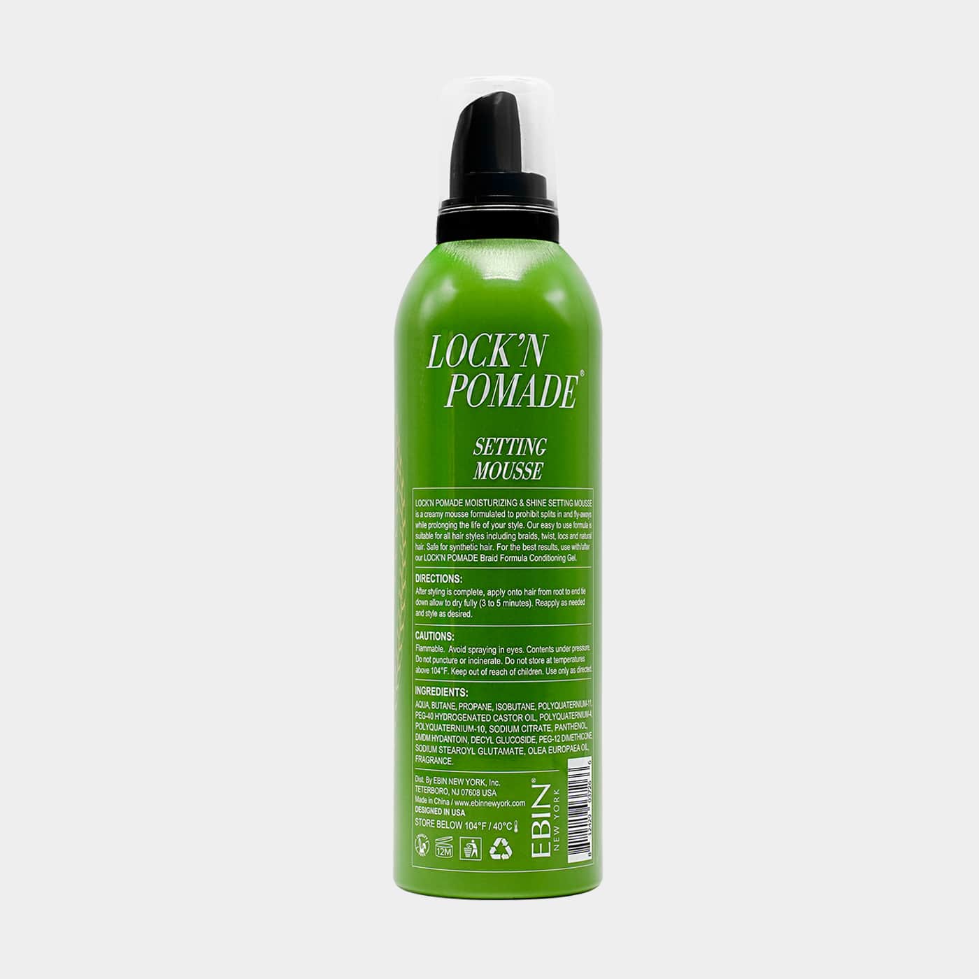 EBIN Braid Formula Moisturizing & Shine Setting Mousse - Olive 12.49oz