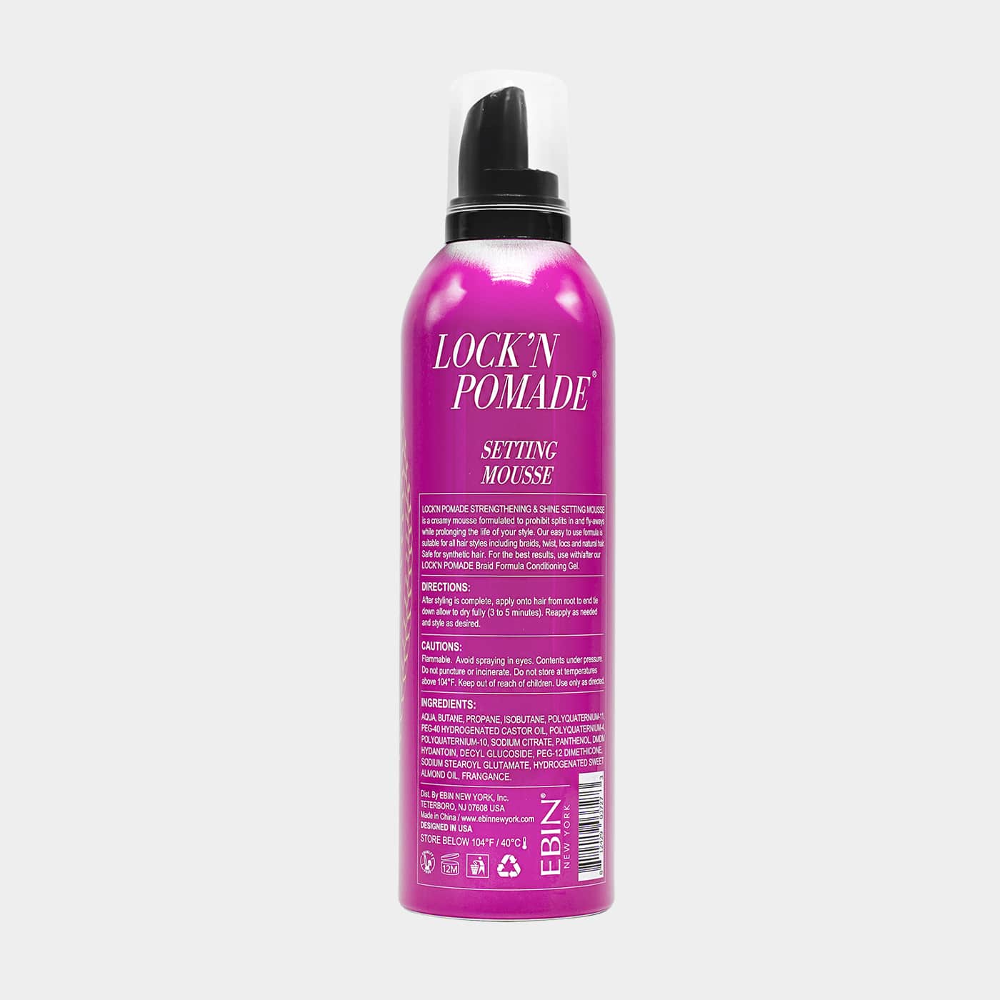 EBIN Braid Formula Strengthening & Shine Setting Mousse - Sweet Almond Oil 2.7oz