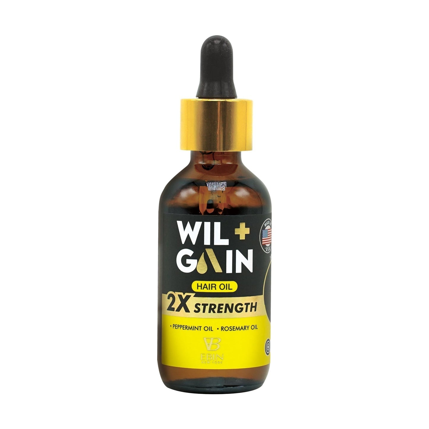 EBIN Wil+Gain 2X Strength Hair Oil - Stimulating w/ Peppermint + Rosemary Oil