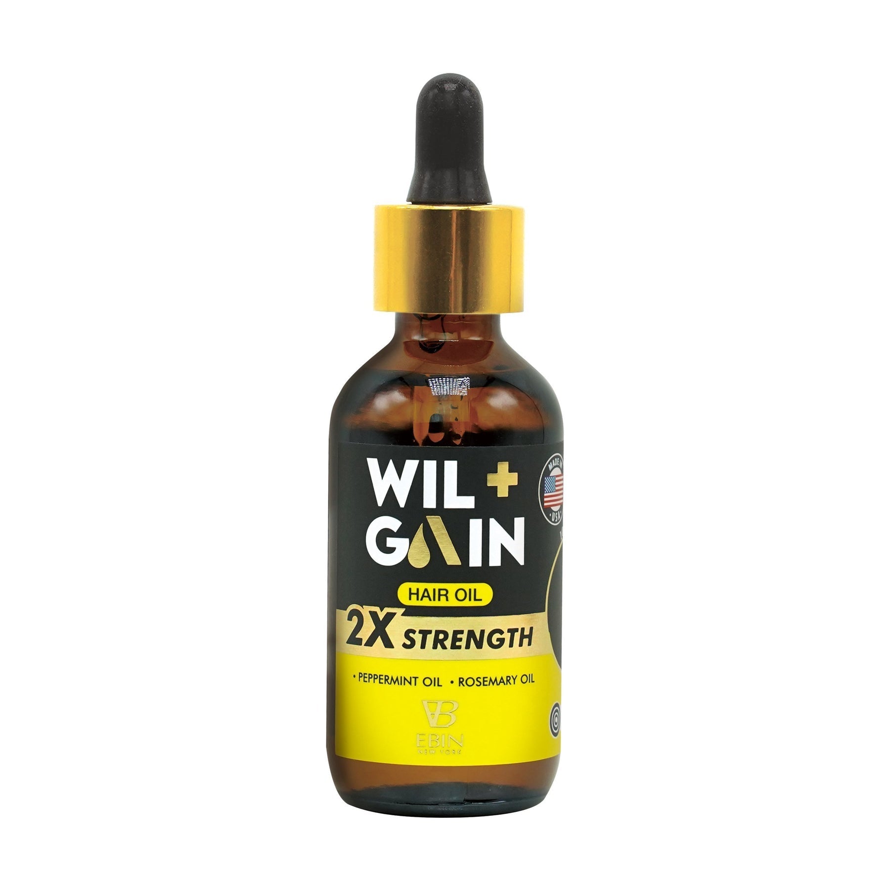 EBIN Wil+Gain 2X Strength Hair Oil - Stimulating w/ Peppermint + Rosemary Oil