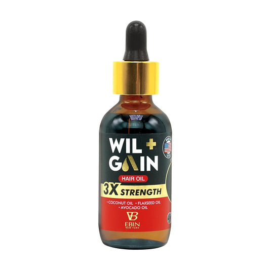 EBIN Wil+Gain 3X Strength Hair Oil - Protecting & Moisturizing w/Coconut + Flaxseed + Avocado Oil
