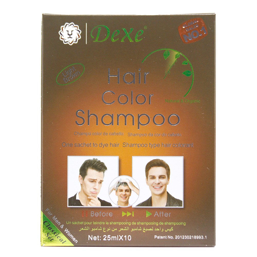 Dexe Hair Shampoo Packette Box - Light Brown