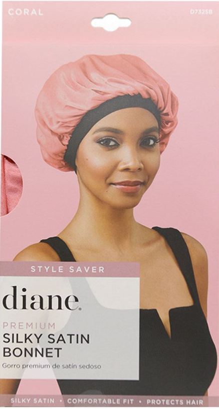 Diane Premium Silky Satin Bonnet - Coral