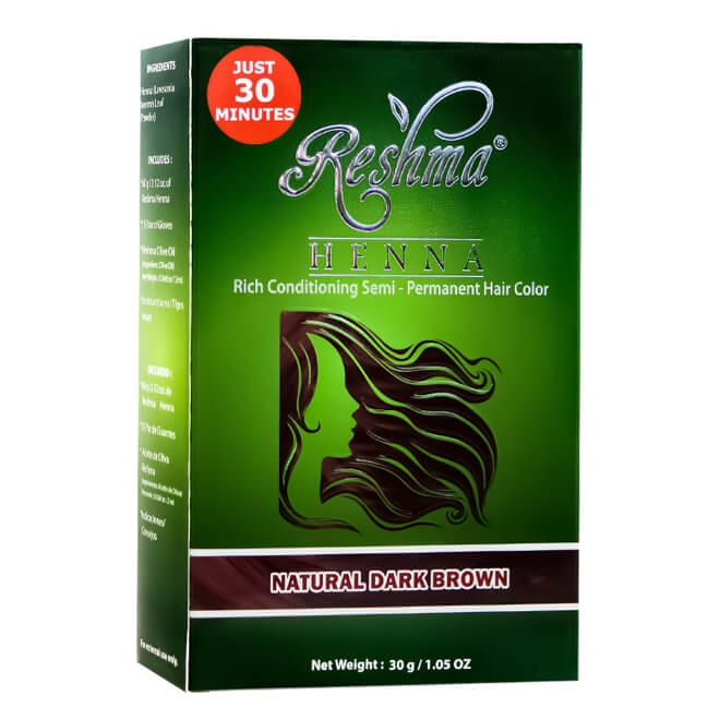 Reshma 30 Minute Henna Semi Permanent Hair Color - Natural Dark Brown - Dollar Deals