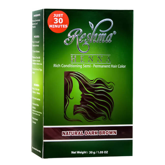 Reshma 30 Minute Henna Semi Permanent Hair Color - Natural Dark Brown - Dollar Deals