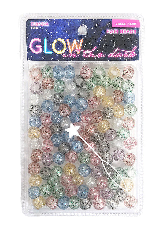 Donna Glow In The Dark Hair Beads - #5992 Glitter Mix