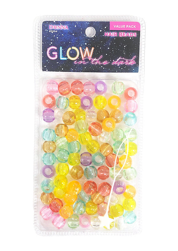 Donna Glow In The Dark Hair Beads - #5994 Clear Mix