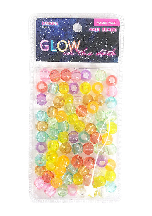 Donna Glow In The Dark Hair Beads - #5994 Clear Mix