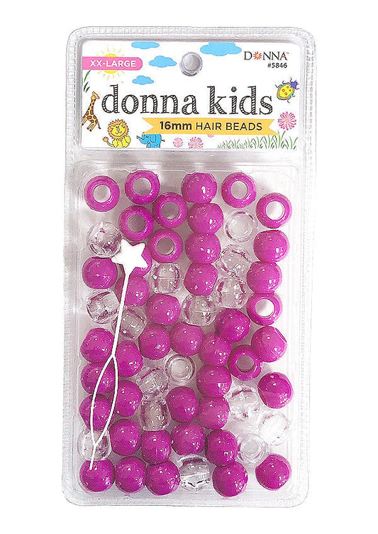 Donna Kids XXL Hair Beads - Purple & Clear #5846