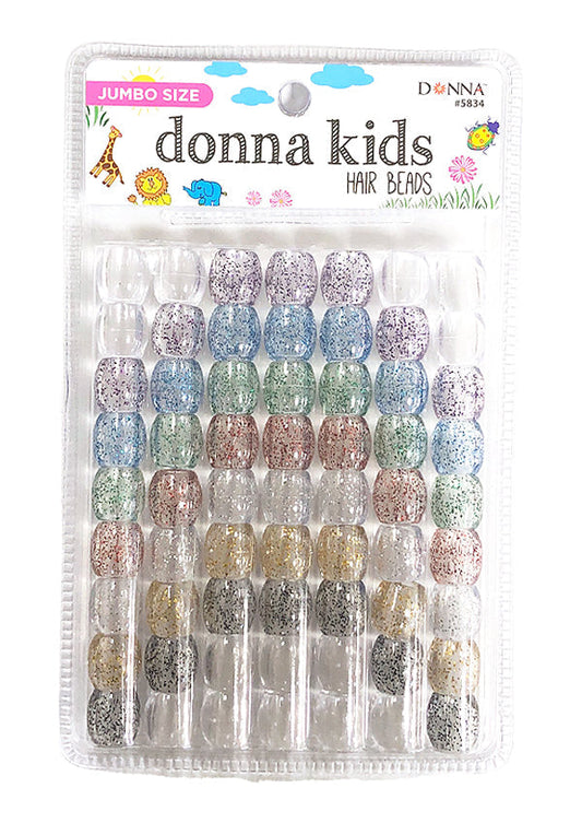 Donna Kids Jumbo Hair Beads - Assorted Glitter #5834