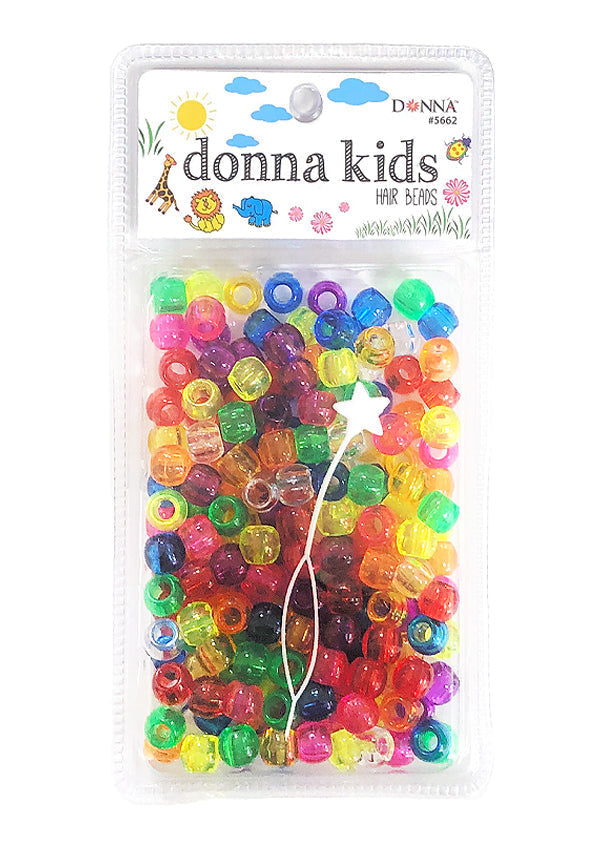 Donna Kids Medium Hair Beads - Clear Assorted Mix #5662