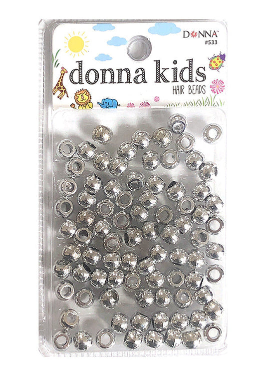 Donna Kids Small Hair Beads - Metallic Silver #533