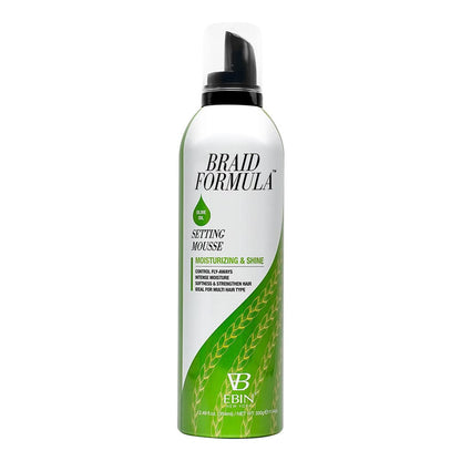 EBIN Braid Formula Moisturizing & Shine Setting Mousse - Olive 12.49oz