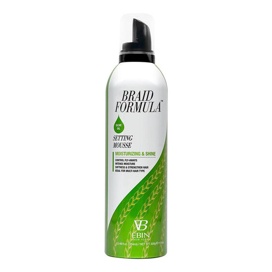 EBIN Braid Formula Moisturizing & Shine Setting Mousse - Olive 12.49oz