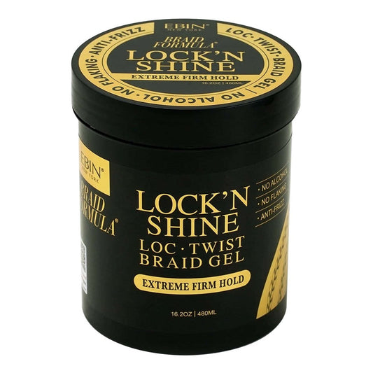 EBIN Braid Formula Lock'n Shine Loc, Twist, Braid Gel - Extreme Firm Hold 16.2oz