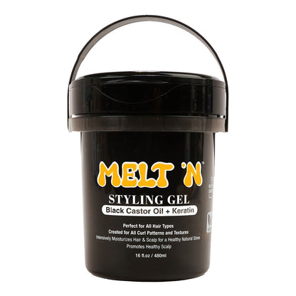 EBIN Melt'N Styling Gel - Black Castor Oil + Keratin 16oz
