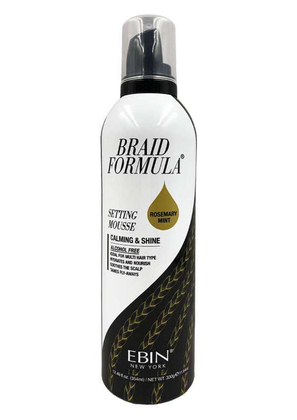 EBIN Braid Formula Calming & Shine Setting Mousse - Rosemary Mint 12.49oz