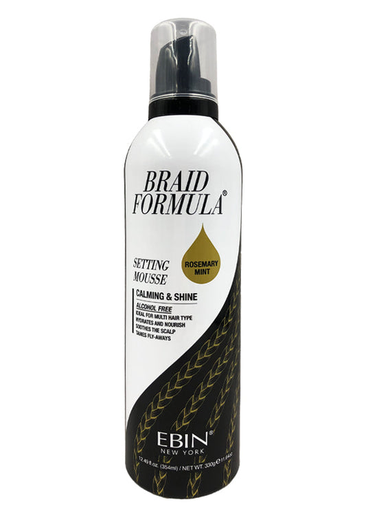 EBIN Braid Formula Calming & Shine Setting Mousse - Rosemary Mint 12.49oz