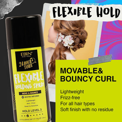 EBIN 24 Hour Tamer Flexible Holding Spray - Move & Bounce