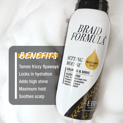 EBIN Braid Formula Calming & Shine Setting Mousse - Rosemary Mint