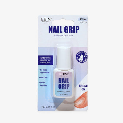 EBIN Nail Grip Ultimate Quick Fix Nail Glue - Clear 7g