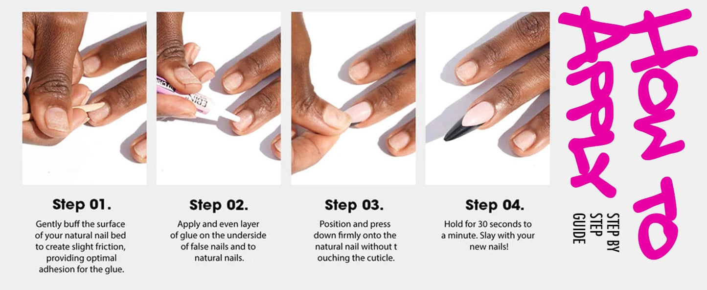 EBIN Press-On Nails Brooklyn Hottie #N3DB003 X-Long