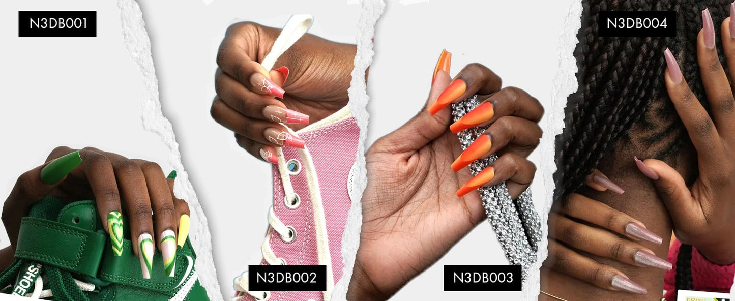 EBIN Press-On Nails Brooklyn Hottie #N3DB002 X-Long