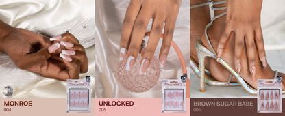EBIN Press-On Nails Falling in Hollywood - Unlocked #NN3DH005 Long