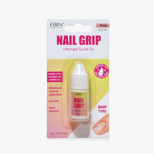 EBIN Nail Grip Ultimate Quick Fix Nail Glue - Pink
