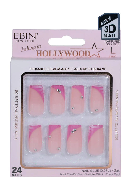 EBIN Press-On Nails Falling in Hollywood - Captured Long #NN3DH002