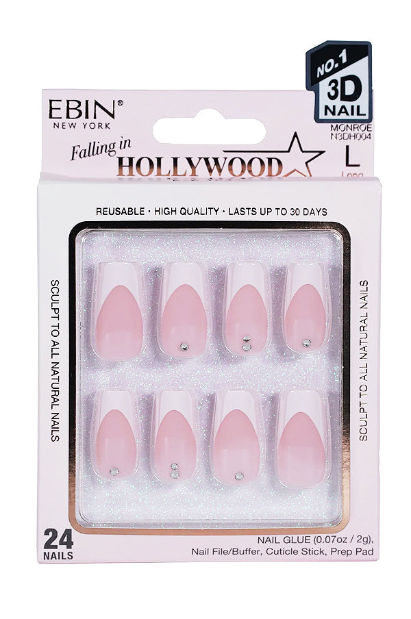 EBIN Press-On Nails Falling in Hollywood - Monroe Long #NN3DH004