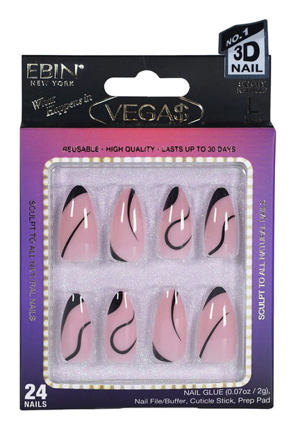 EBIN Press-On Nails What Happens in Vegas - Sin City #N3DV002 Long