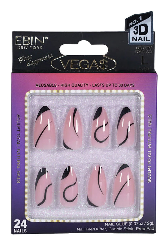 EBIN Press-On Nails What Happens in Vegas - Sin City #N3DV002 Long