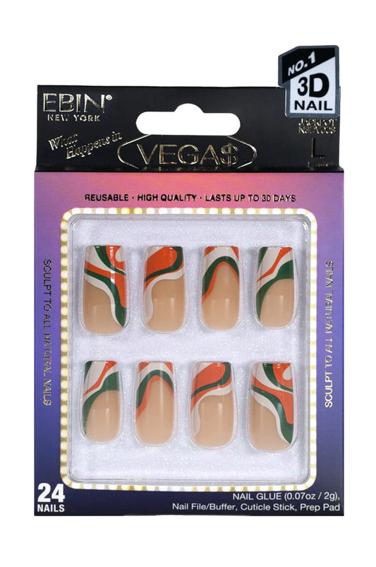 EBIN Press-On Nails What Happens in Vegas - Jackpot #N3DV003 Long