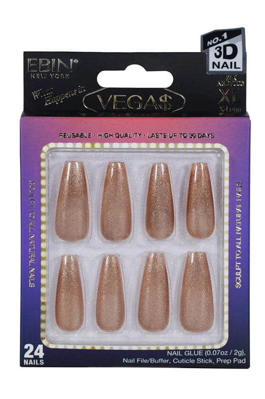 EBIN Press-On Nails What Happens in Vegas - 24K #N3DV006 X-Long