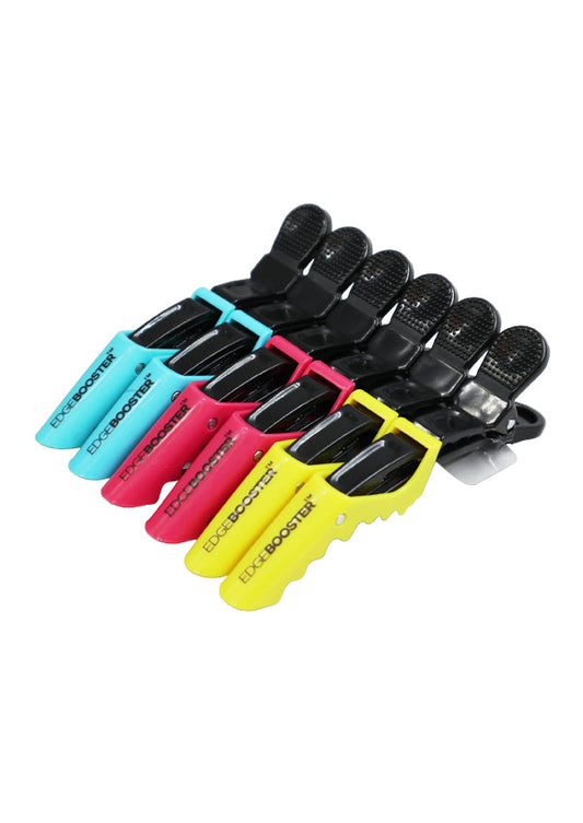 Edge Booster Crocodile Hair Clips Yellow, Pink & Blue