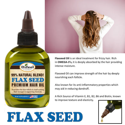 Difeel Premium Natural Hair Oil - Flax Seed