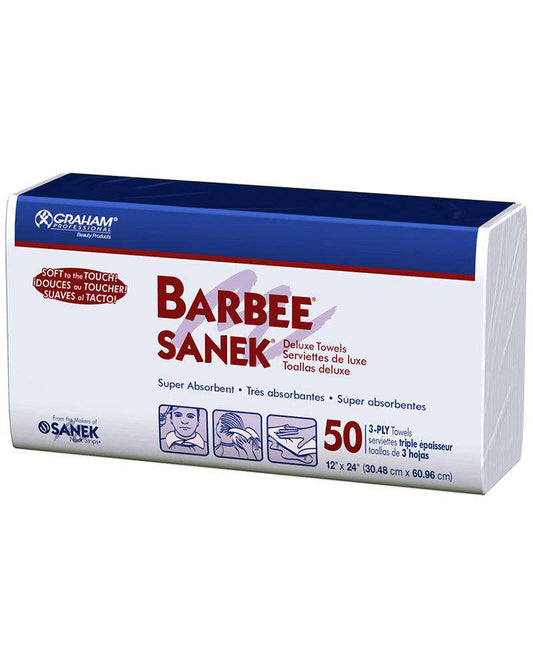 Graham Beauty Salon Supplies Barbee 3-Ply Deluxe Towel (12inch x 24inch) - Beautiful Black Hair
