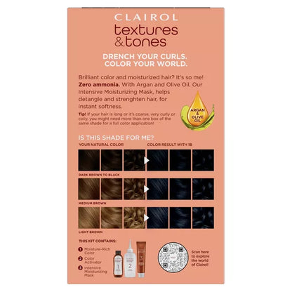 Clairol Textures & Tones Hair Color - 1B Silken Black
