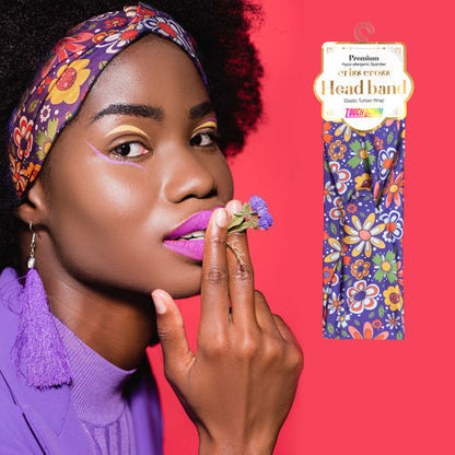 Touch Down Premium Cris Cross Head Band - African Art