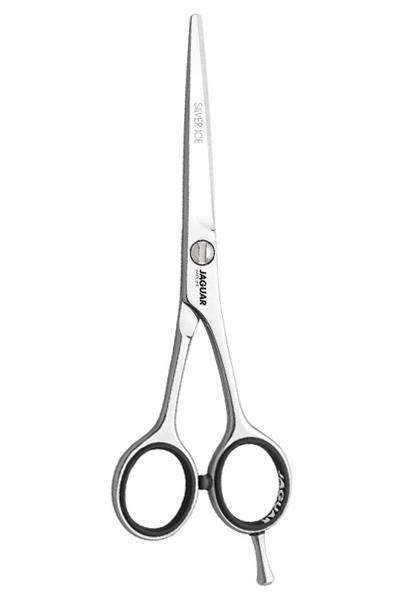 Jaguar White Line Charm Scissors 5-3/4" Offset - Beautiful Black Hair