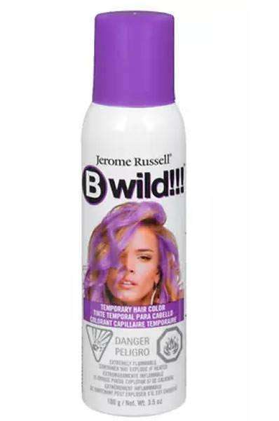 Jerome Russel Bwild Temporary Hair Color Spray -Panther Purple - Beautiful Black Hair