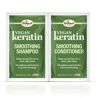 Difeel Smoothing Shampoo & Conditioner Combo Packette - Vegan Keratin