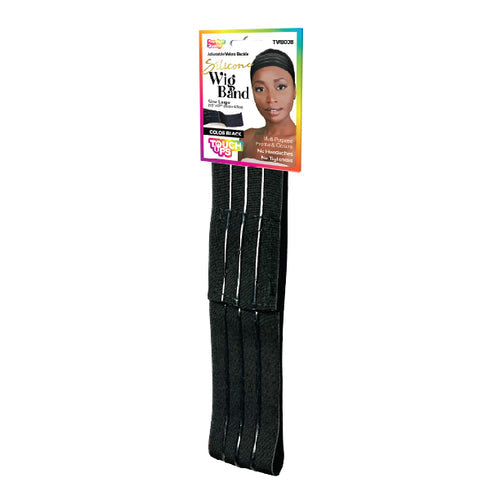 Touch Down Adjustable Wig Band w/ Silicone - Black