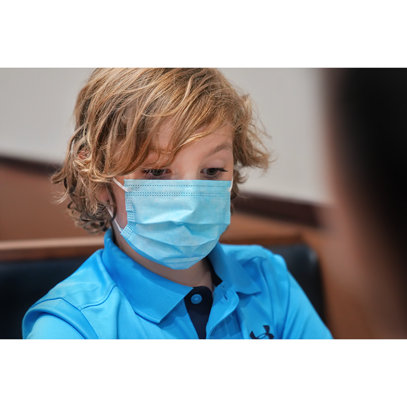 Annie Kids Sterile Face Masks with Elastic Earloops - Light Blue #3763