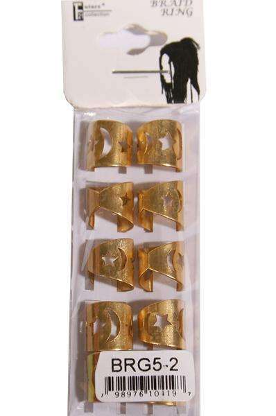Silver Aluminum Braid Ring Tubes - Moon & Stars - Deluxe Beauty Supply