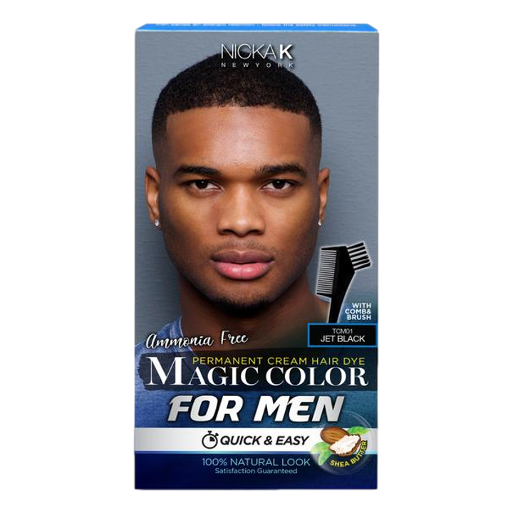 Magic Color For Men Permanent Cream Hair Dye - Jet Black - Beautiful Black Hair