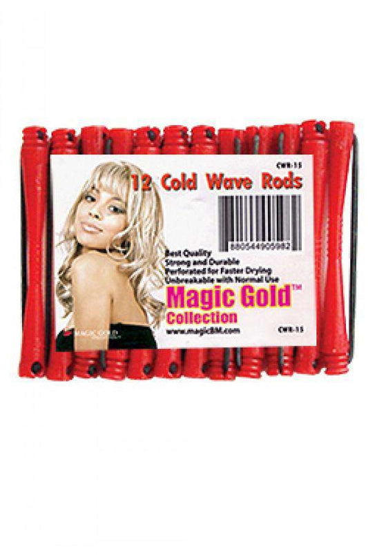 Magic Gold Cold Wave Rods 2/16" Red - Beautiful Black Hair